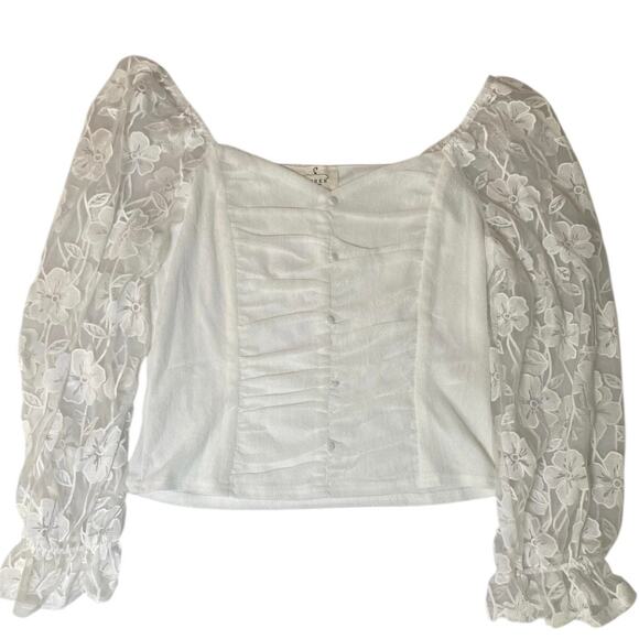 Ember Tops - Ember - Corset off the shoulder lace floral long sleeves Style#SB4027 size XL